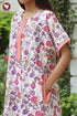 60’s Cotton Zipper Kaftan In Floral Print