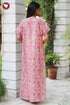 Cambric Satin Zipper Kaftan In Floral Print