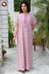 Cotton Satin Zipper Kaftan in Floral Print