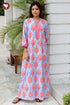 Bizzy Lizzy Front Zipper Kaftan in Floral Print