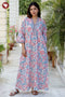 60’s Cotton Full Sleeved Kaftan In Floral Print