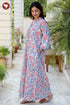 60’s Cotton Full Sleeved Kaftan In Floral Print