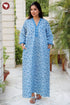 60’s Cotton Full Sleeved Kaftan In Floral Print