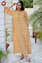 60’s Cotton V-Neck Full Sleeved Kaftan In Floral Print