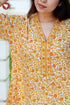60’s Cotton V-Neck Full Sleeved Kaftan In Floral Print
