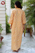 60’s Cotton V-Neck Full Sleeved Kaftan In Floral Print