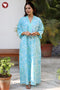 60’s Cotton Full Sleeved Kaftan In Block Print