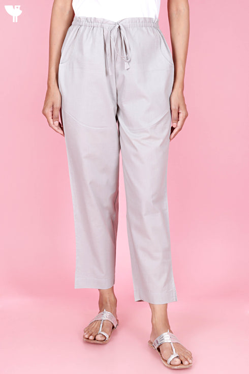 Cambric Cotton Pants in Slate Grey