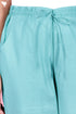 Cambric Cotton Pants In Turquoise Blue