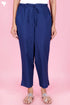 Cambric Cotton Pants In Denim Blue