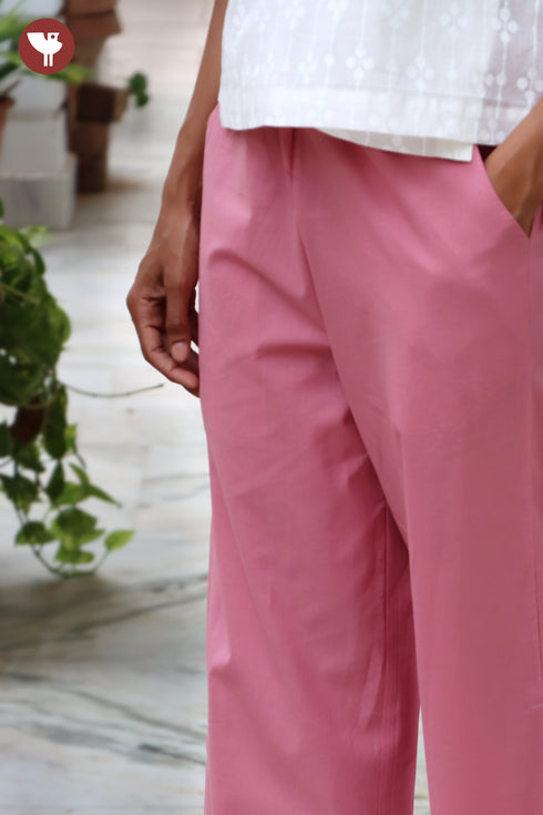 Cambric Cotton Pants in Dusty Pink