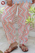 Cambric Cotton Straight Pant in Zig Zag Block Print