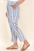 Cambric Cotton Straight Pants In Block Print