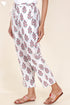 Cambric Cotton Straight Pants In Block Print