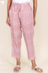 Cambric Cotton Straight Pants In Block Print
