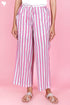 Cambric Cotton Pants In Striped Block Print
