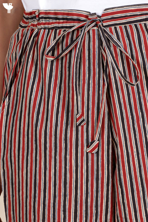 Cambric Cotton Pant In Block Print