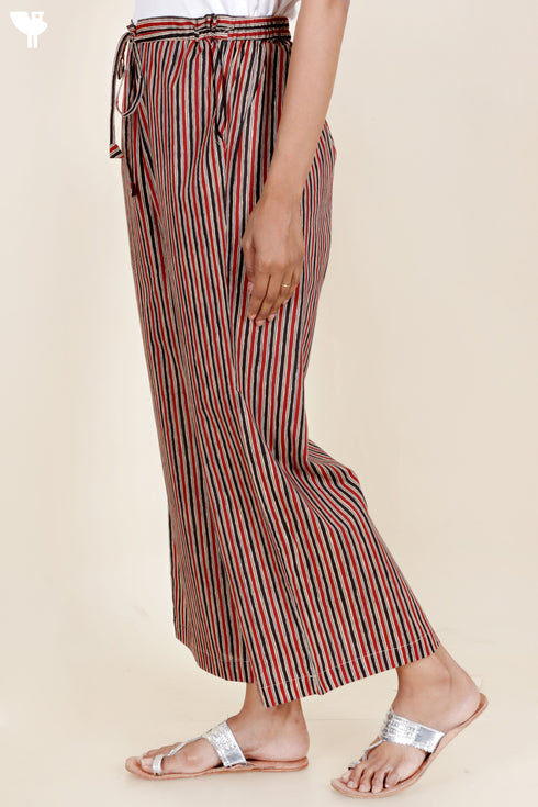 Cambric Cotton Pant In Block Print