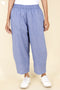 Chambray Cotton Pant In Blue Melange