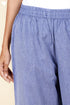 Chambray Cotton Pant In Blue Melange