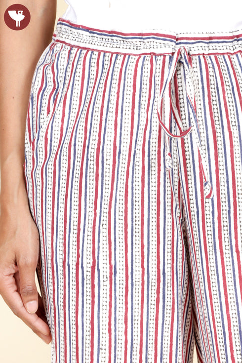 Khaadi Cotton Ivory Pant In Stripe