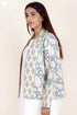 Cambric Cotton Quilted Jacket In Floral Block Print
