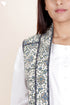 Cambric Cotton Quilted Vest In Floral Block Print
