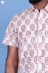 Regular Fit Cambric Cotton Men’s Half Sleeved Shirt In Block Print