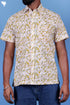 Cotton Men’s Half Sleeved Shirt In Block Print
