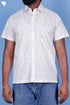Regular Fit Cotton Men’s Half Sleeved Shirt In Block Print
