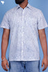 Regular Fit Cotton Men’s Half Sleeved Shirt In Block Print