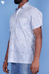 Regular Fit Cotton Men’s Half Sleeved Shirt In Block Print