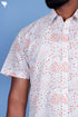 Regular Fit Cotton Men’s Half Sleeved Shirt In Block Print