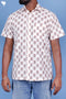 Cotton Men’s Half Sleeved Shirt In Block Print