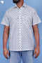 Cotton Men’s Half Sleeved Shirt In Block Print