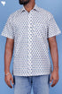 Cotton Men’s Half Sleeved Shirt In Block Print