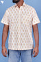 Cotton Men’s Half Sleeved Shirt In Block Print