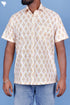 Cotton Men’s Half Sleeved Shirt In Block Print