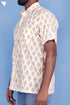 Cotton Men’s Half Sleeved Shirt In Block Print