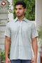 Regular Fit Cambric Cotton Men’s Half Sleeved Shirt in Floral Block Print