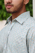 Regular Fit Cambric Cotton Men’s Half Sleeved Shirt in Floral Block Print