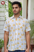 Regular Fit Cambric Cotton Men’s Half Sleeved Shirt in Floral Block Print