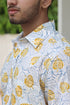 Regular Fit Cambric Cotton Men’s Half Sleeved Shirt in Floral Block Print