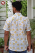 Regular Fit Cambric Cotton Men’s Half Sleeved Shirt in Floral Block Print