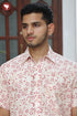 Regular Fit Cambric Cotton Men’s Half Sleeved Shirt in Floral Block Print