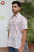 Regular Fit Cambric Cotton Men’s Half Sleeved Shirt in Floral Block Print