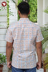 Regular Fit Cambric Cotton Men’s Half Sleeved Shirt in Geometric Block Print