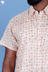 Lyocell Men’s Half Sleeved Shirt In Block Print