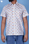 Regular Fit Lyocell Men’s Half Sleeved Shirt In Block Print