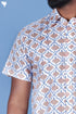 Regular Fit Lyocell Men’s Half Sleeved Shirt In Block Print